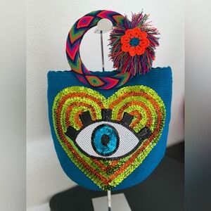 Colorful Sequin Eye Tote Bag